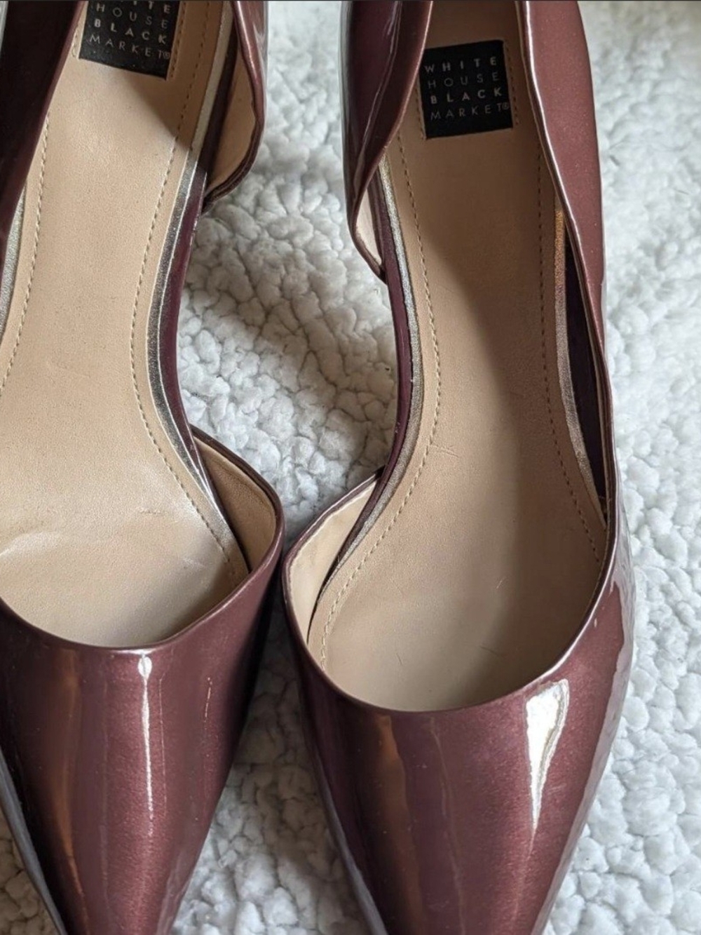 White House Black Market Women's Pointed Toe Patent Pump - Maroon